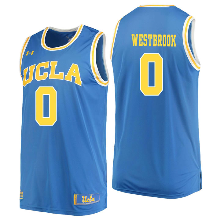 UCLA Bruins 0 Russell Westbrook Blue College Basketball Jersey Dzhi